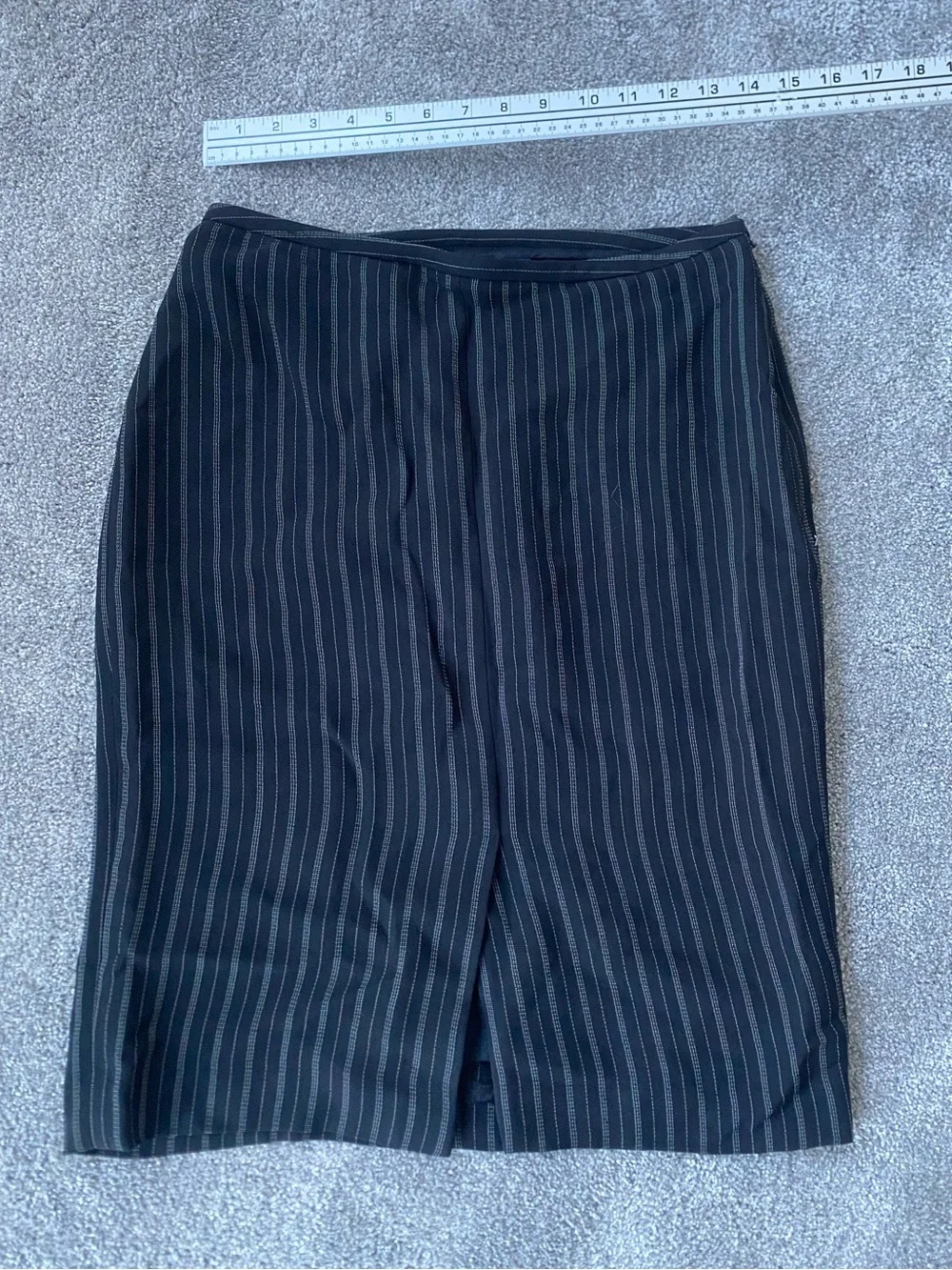 Ann Taylor Black Pinstripe Pencil Skirt